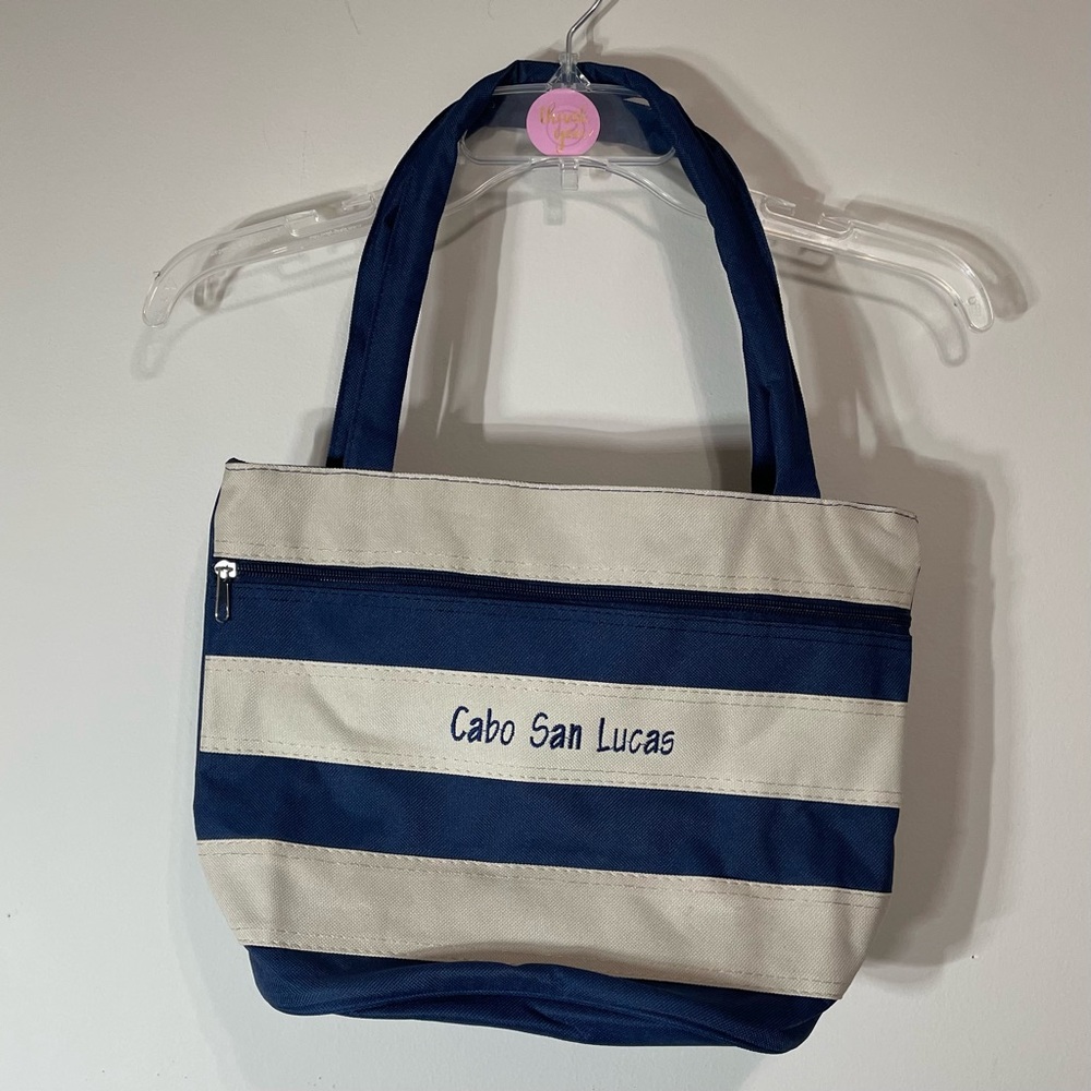 Cabo San Lucas Navy‎ and Cream Tote Bag~ Vacation Ready